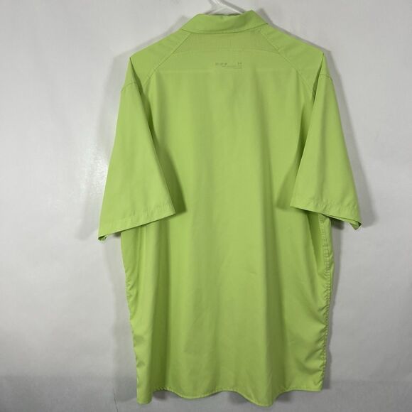 Under Armour Fitted Short Sleeve Button Down Fishing Shirt Mens XLT Green Vented - Picture 10 of 12